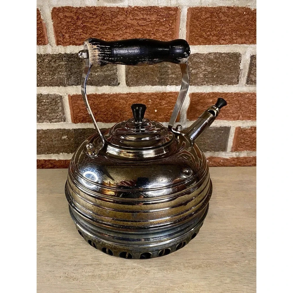 Simplex‎ Patent Solid Copper Whistling Kettle England Chrome Finish